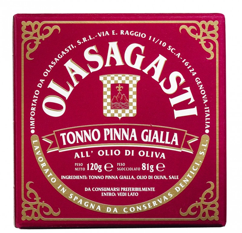 Tonno Pinna Gialla, Tuna Pinna Gialla (vermell), Olasagasti - 120 g - llauna