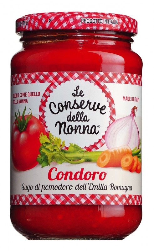 Condoro, salsa de tomate con verduras, Le Conserve della Nonna - 350g - Vaso