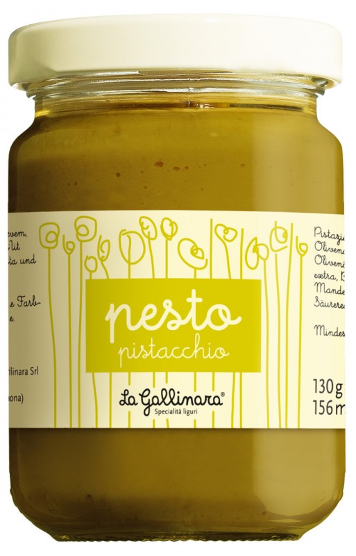 Pesto de pistache, pesto de pistache, La Gallinara - 130g - Vidro