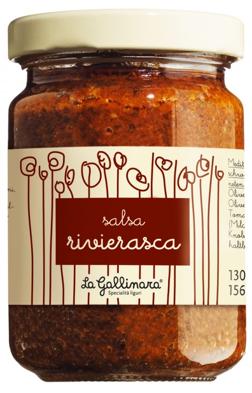 Salsa Rivierasca, ligurisk saus, La Gallinara - 130 g - Glass