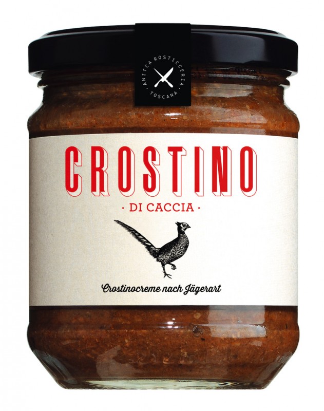 Crostino di caccia, creme de crostino com caca e faisao, especialidades de caca - 180g - Vidro