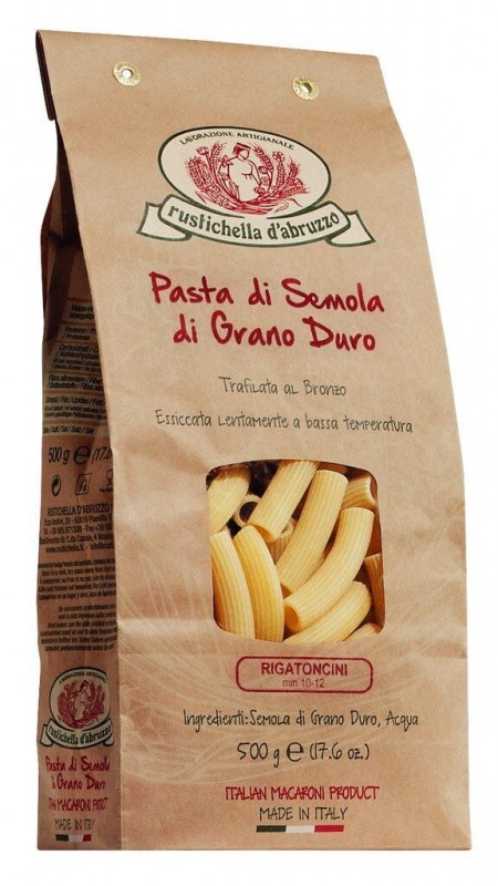 Rigatoncini, durumhvete semulegrynpasta, Rustichella - 500 g - pakke