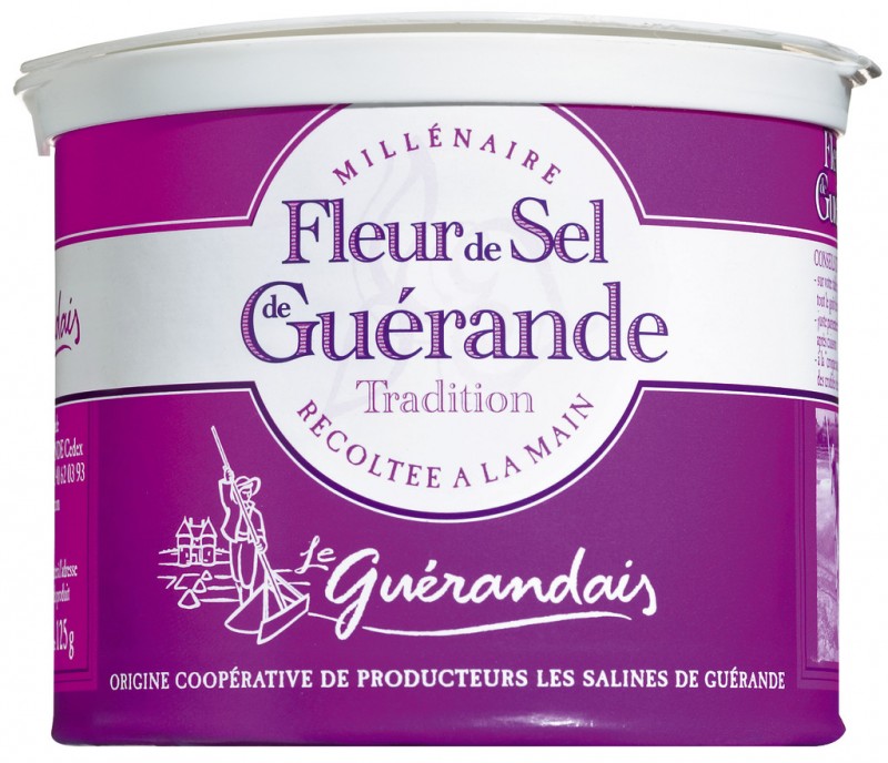 Fleur de Sel de Guerande, Fleur de Sel da Bretanha, estanho, Le Guerandais - 125g - pode