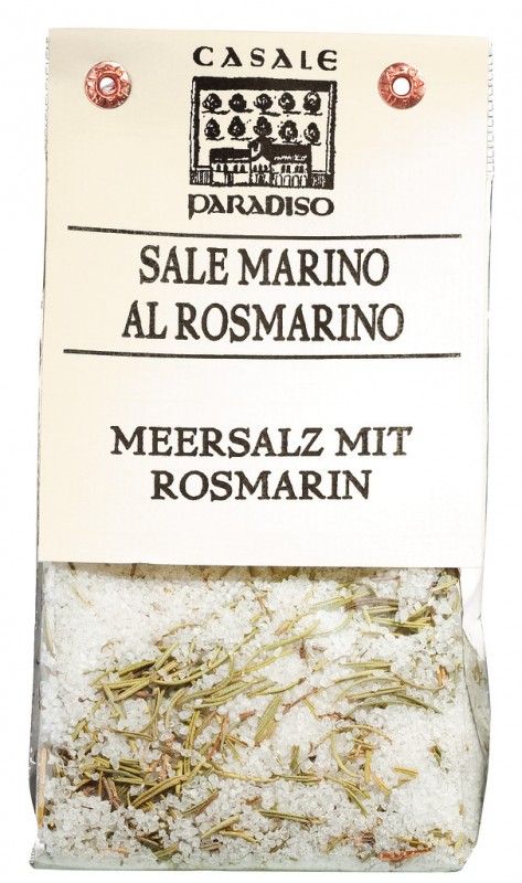 Venda marino al rosmarino, sal marinho com alecrim, Casale Paradiso - 200g - bolsa