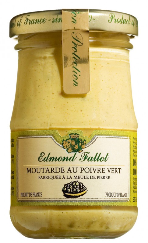 Moutarde au poivre vert, Senape di Digione al pepe verde, Fallot - 105 g - Bicchiere