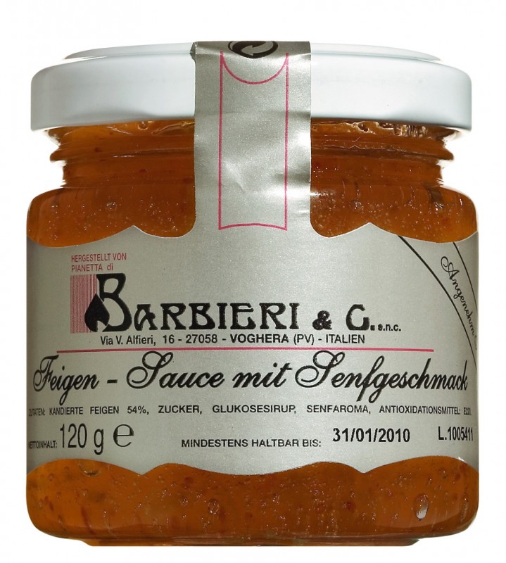 Salsa di fichi, salce mustarde fiku, pikante-embel, Barbieri - 106 ml - Xhami