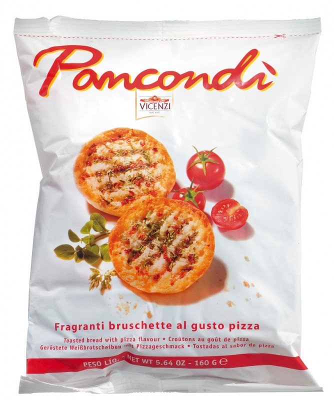 Pancondi, pica Bruschete al gusto, feta buke te thekur, shije picash, Vicenzi - 160 g - cante