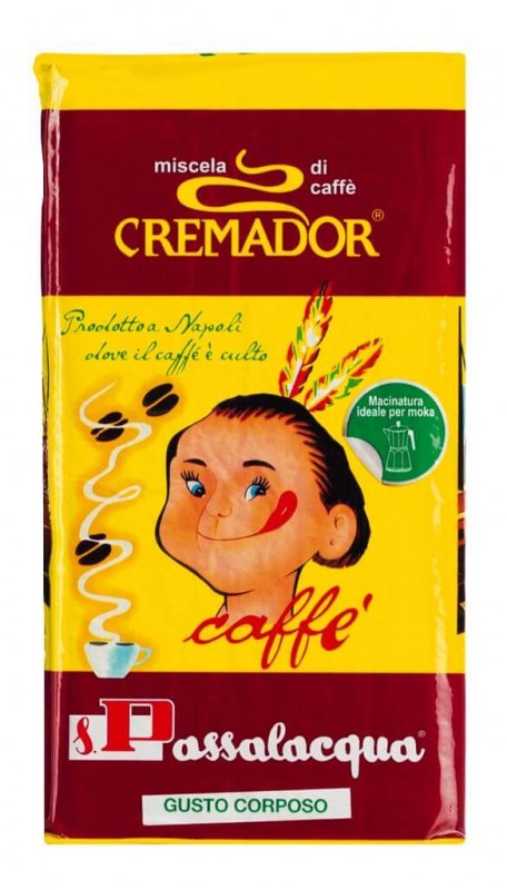 Cremador Caffe macinato, 70% Arabica, 30% Robusta, moido, Passalacqua - 250g - bolsa