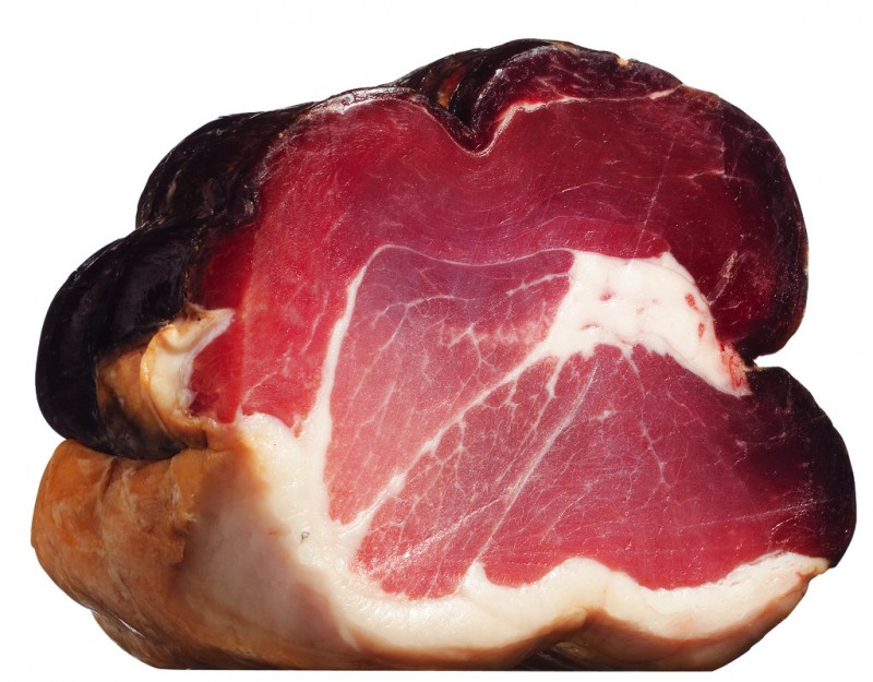 Culatello di Zibello DOP pulito sottovuoto, a meta, nucleo de presunto, cortado ao meio, descascado, Antica Corte Pallavicina - aproximadamente 2kg - Pedaco