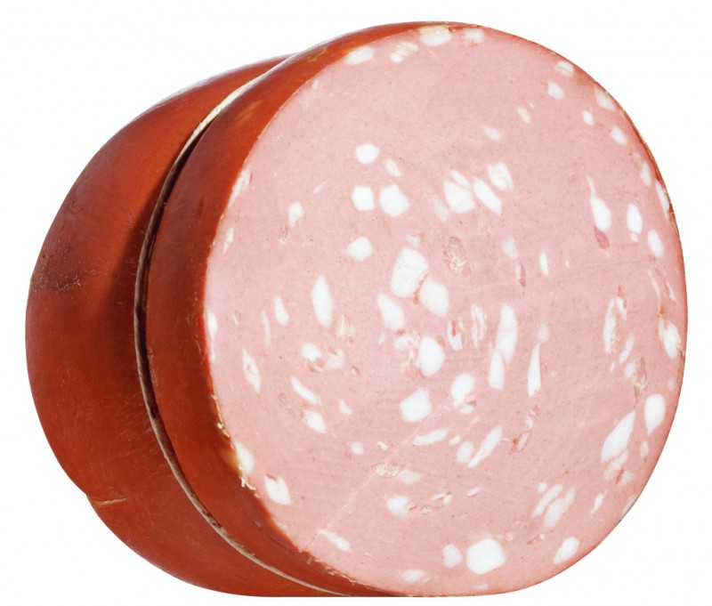 Mortadella Classica Bonfatti halverad, Mortadella med kaliber 22 cm i naturholje, halv, Bonfatti - ca 5 kg - Bit