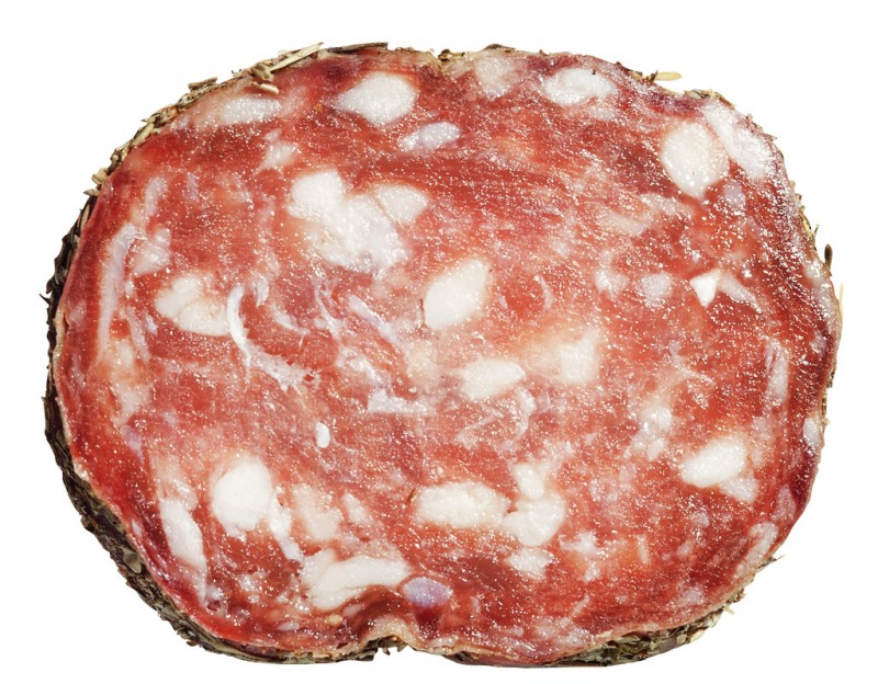 Saucisson pur porc aux herbes, salami con hierbas, Pelizzari - aproximadamente 400 gramos - Pedazo