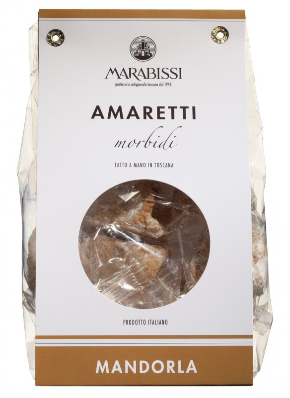 Amaretti classici, morbidi, klassiskar mondlumakronur, Pasticceria Marabissi - 180g - taska