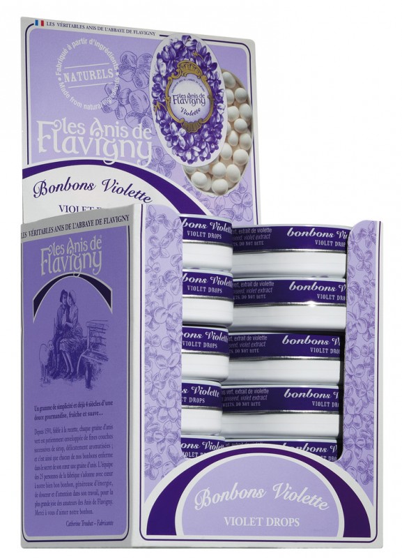 Caramels Violeta, Expositor, Caramels amb Violetes, Expositor, Les Anis de Flavigny - 12 x 50 g - visualitzacio