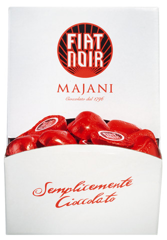 CoracOEes vermelhos - chocolate amargo com recheio de creme, Fiat Cuori rossi, Majani - 2x500g - mostrar