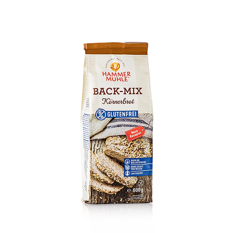 Bakemiks kornbroed, glutenfri bakeblanding, hammerkvern - 500 g - Bag