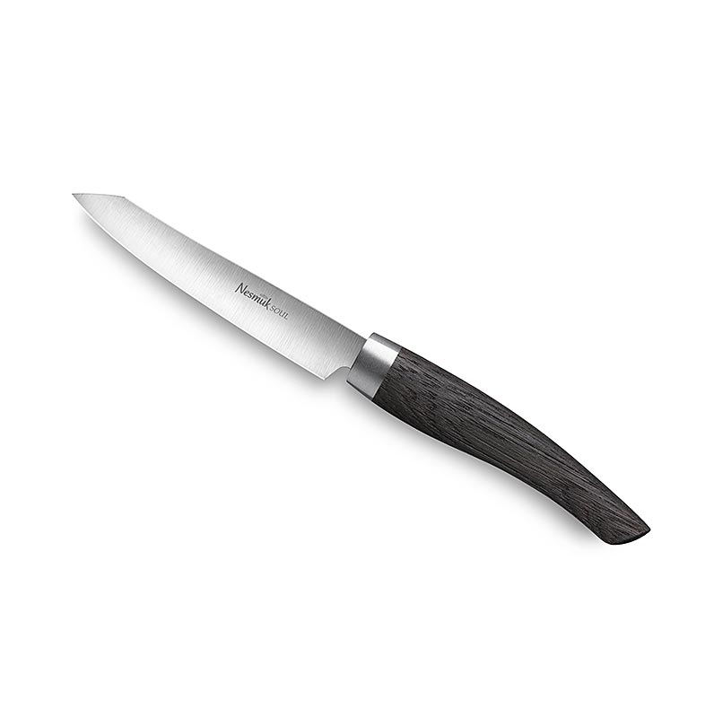 Cuchillo de oficina / pelador Nesmuk Soul 3.0, 90 mm, virola de acero inoxidable, mango de roble pantanoso - 1 pieza - caja