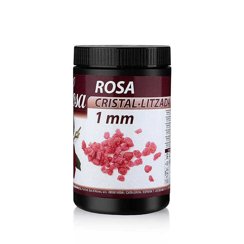 Petals de rosa cristal·litzats Sosa, vermell, peces d`1 mm - 500 g - PE pot