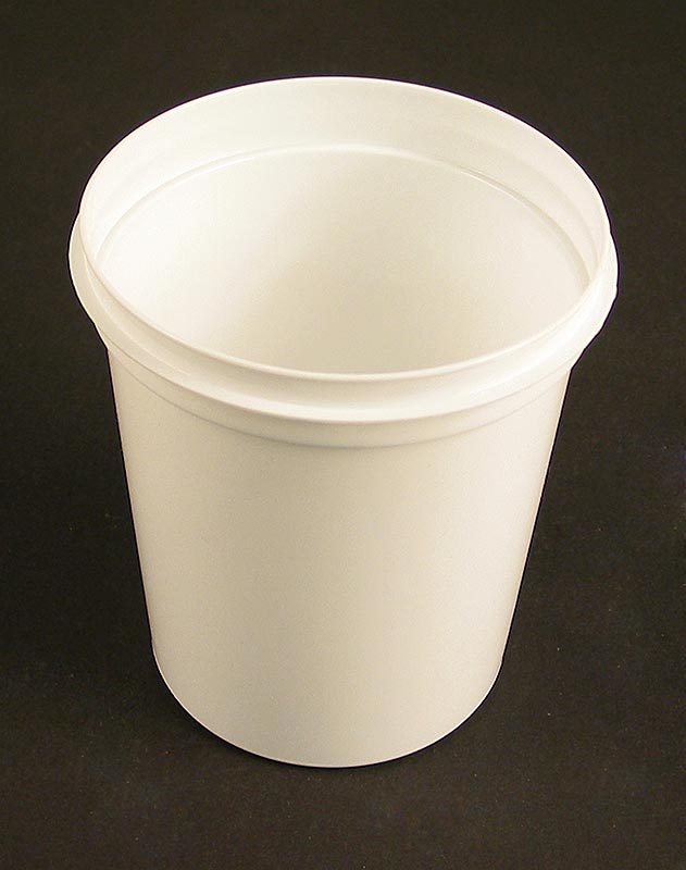 Tarro / vaso de plastico sin tapa, blanco, Ø 11 cm, altura 13,5 cm, 1 litro - 1 pieza - Perder