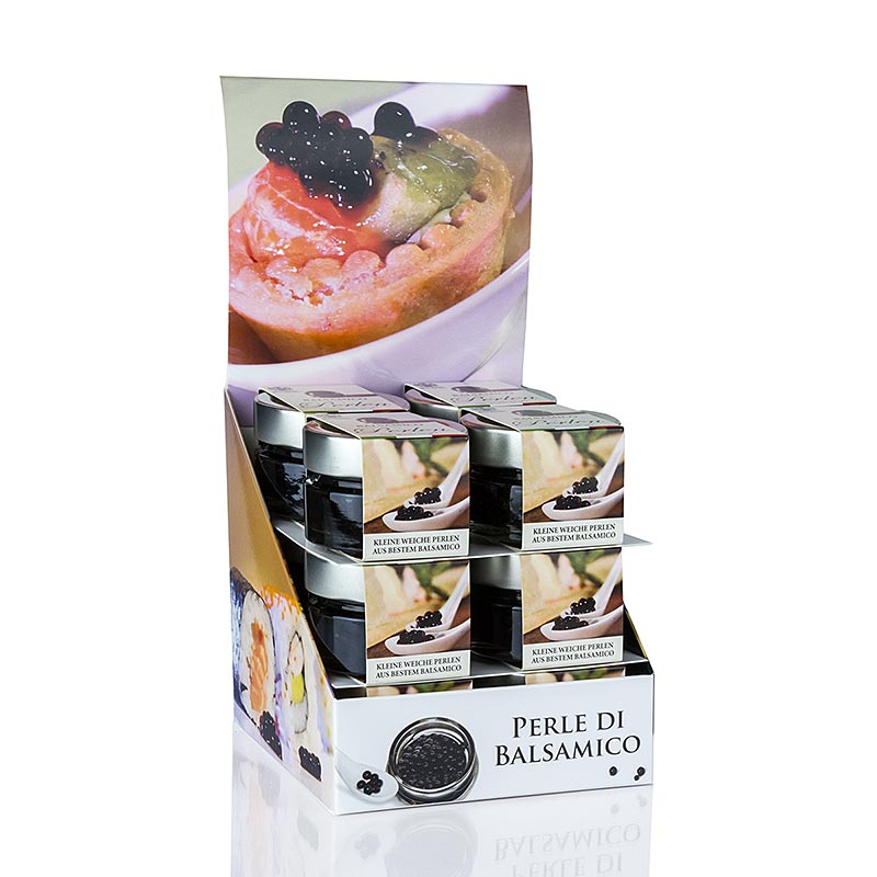 Vinagre balsamico de caviar picante, perola tamanho 3-5mm, esferas, Terra del Tuono - 50g - Vidro