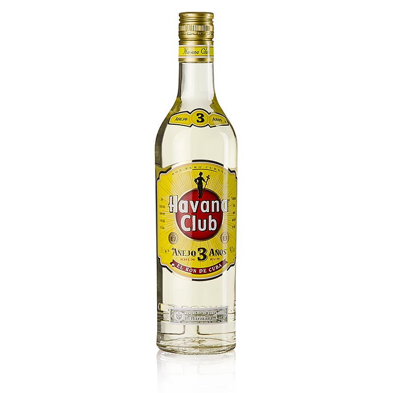 Havana Club Anejo 3 Anos Rum, 3 anni, giallo dorato, 40% vol. - 700 ml - Bottiglia