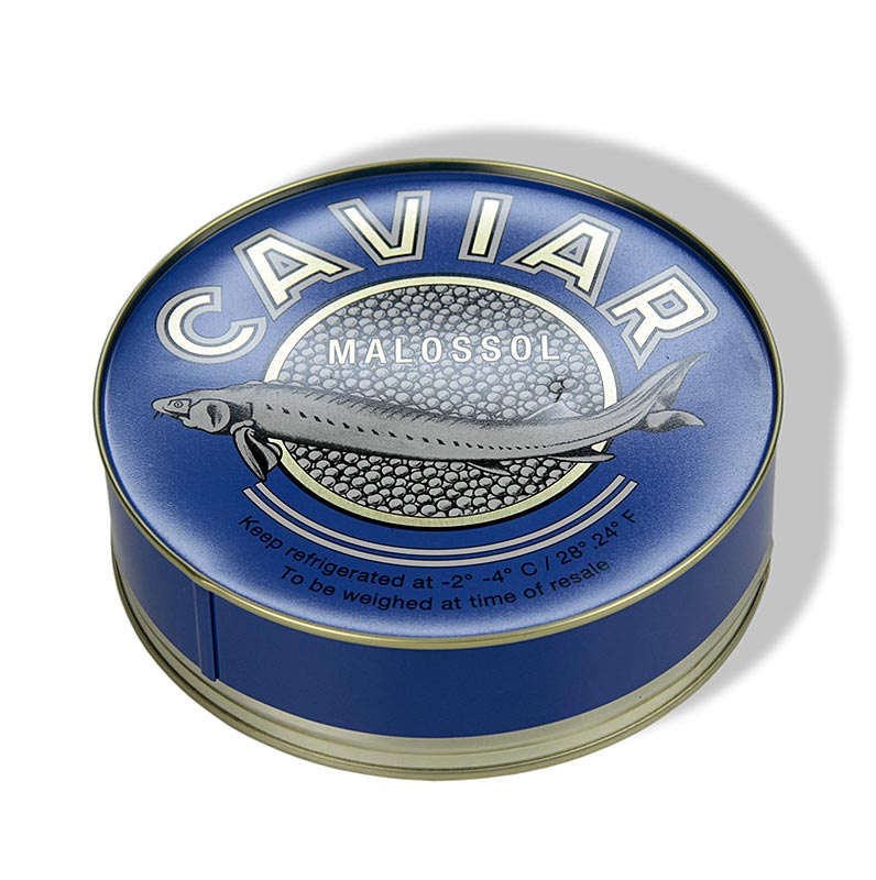 Lata de caviar - azul escuro, com fecho de borracha, Ø 15,5cm, para 1000g de caviar - 1 pedaco - Solto