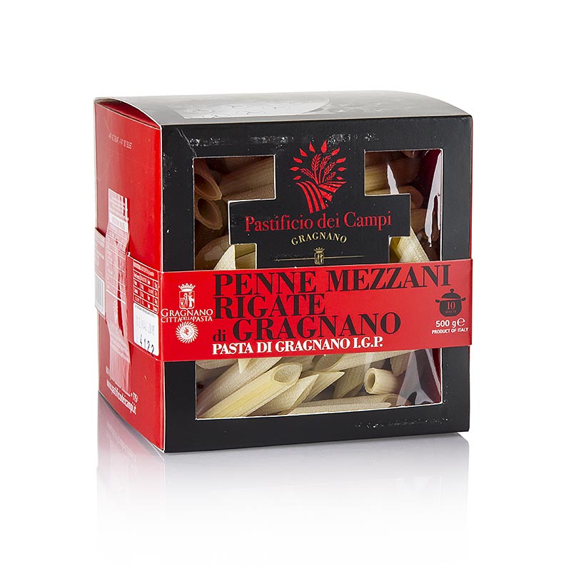 Pastificio dei Campi - No.38 Penne Mezzani Rigate, Pasta di Gragnano IGP - 500g - caixa