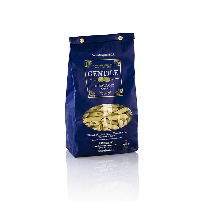 Pastificio Gentile Gragnano IGP - Pennette rigate, bronce trefilado - 500g - bolsa