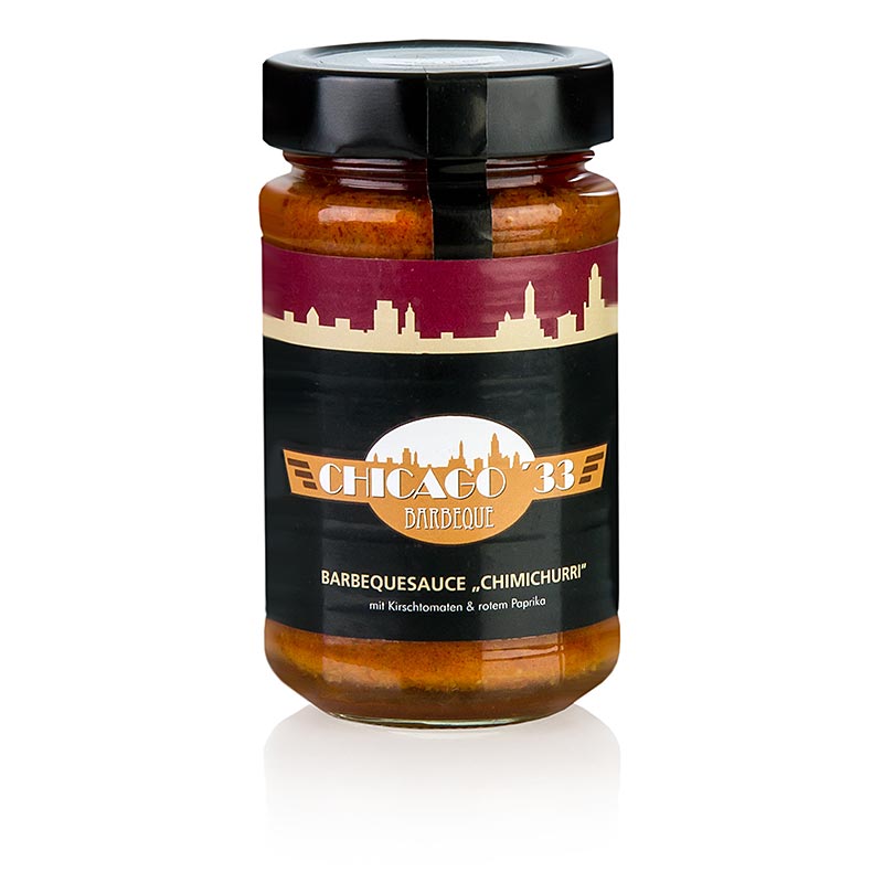 CHICAGO `33 Chimichurri, roed, BBQ saus med cherrytomater og roed pepper - 225 ml - Glass