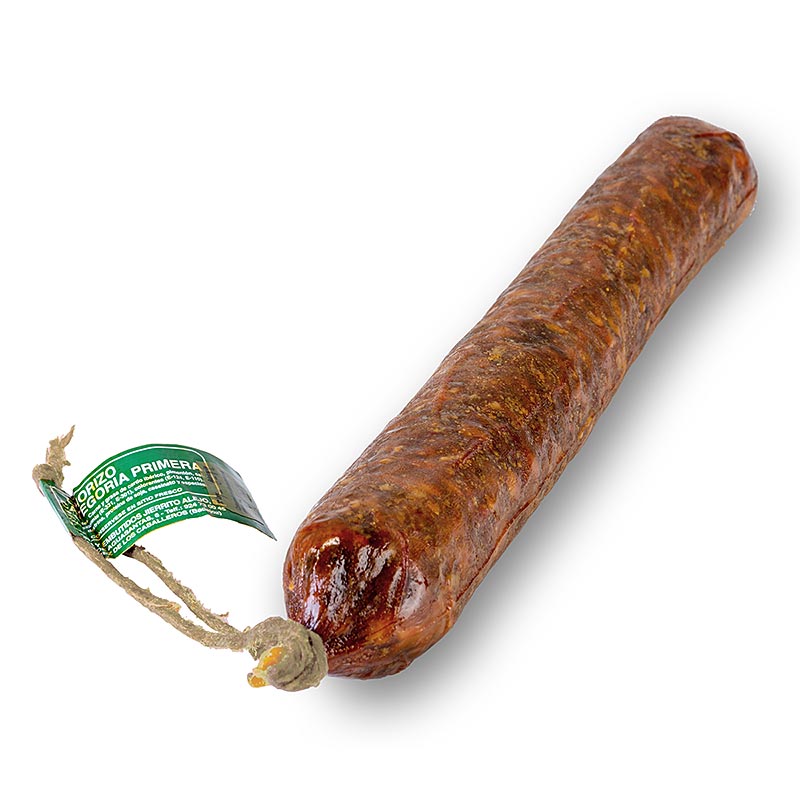 Chorizo Primera, embutido entero, de cerdo iberico - aproximadamente 500 gramos - vacio