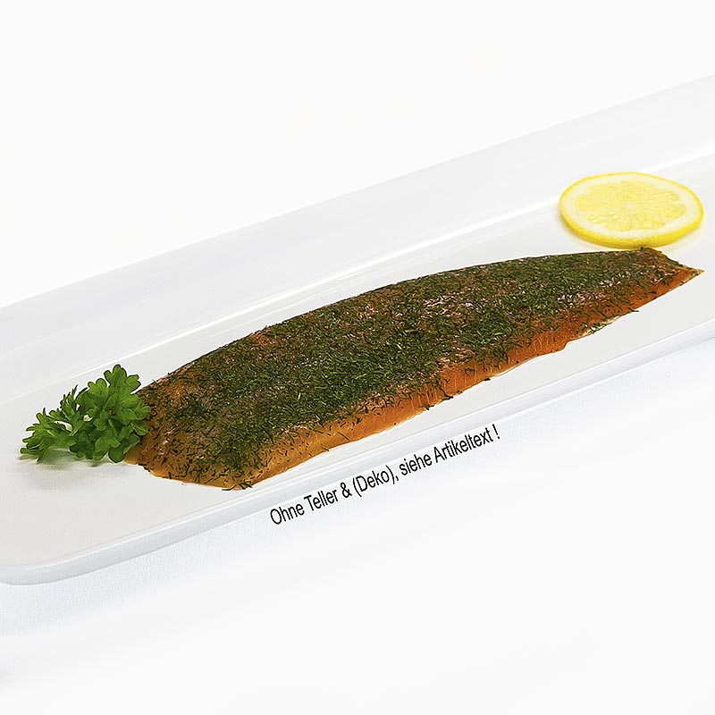 Salmone scozzese, marinato, con aneto, affettato - circa 1,2 kg - vuoto