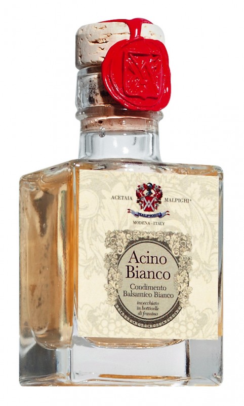 Acino Bianco, Condimento bianco, Condimento Bianco, ikaantynyt 5 vuotta, Malpighi - 50 ml - Pullo