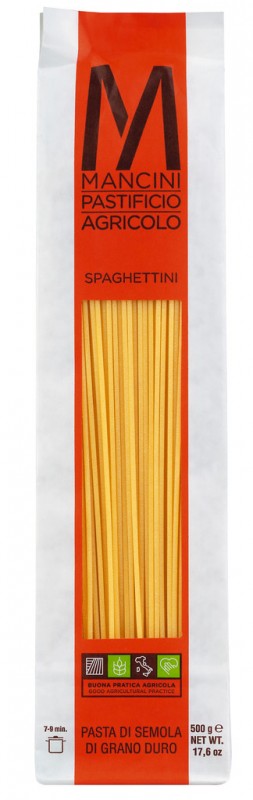 Spaghettini, pasta de semola de trigo duro, pasta mancini - 500g - embalar