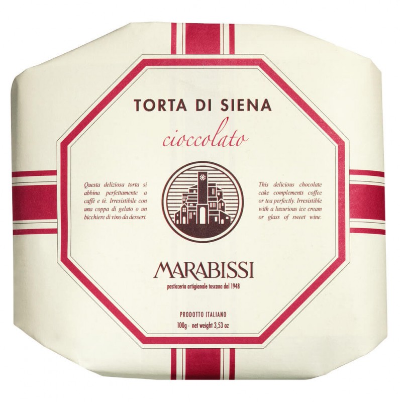 Torta al cioccolato, Panforte med choklad, Pasticceria Marabissi - 100 g - Bit