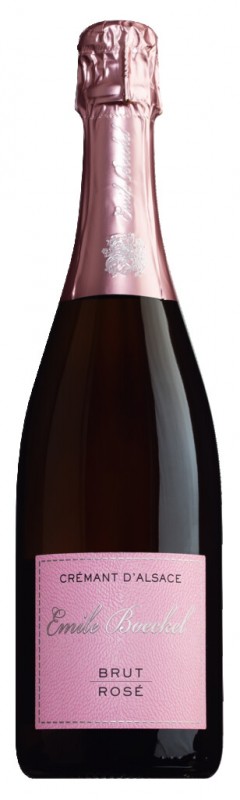 Cremant d`Alsace Brut Rose, vino espumoso rosado, metodo tradicional, Boeckel - 0,75 litros - Botella