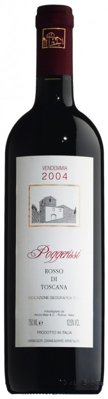 Rosso Toscana IGT Poggerissi, raudhvin, stal, Masi Renzo - 0,75 l - Flaska