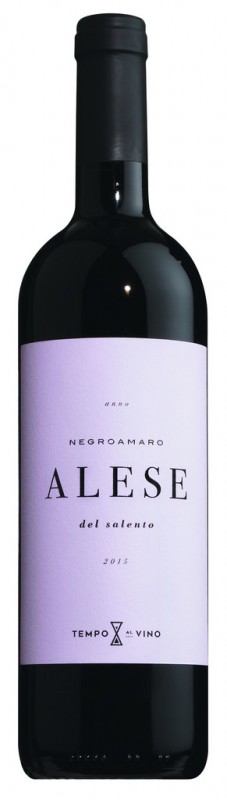 Negroamaro Rosso Salento IGT Alese, vino tinto, Tempo al Vino - 0,75 litros - Botella