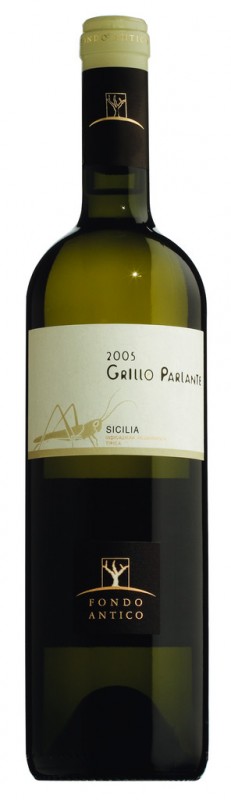 Sicilia DOC Grillo Parlante, vino bianco, acciaio, fondo antico - 0,75 l - Bottiglia