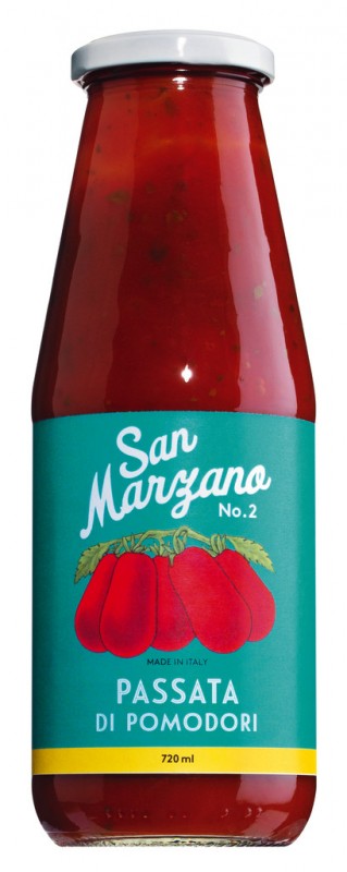 Tomaquets San Marzano colats, Passata di pomodoro di San Marzano Vintage, Il pomodoro piu bo - 720 ml - Ampolla