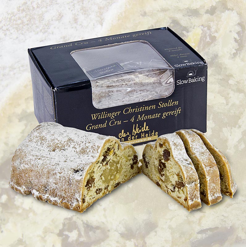 Alkuperainen Willinger Christinenstollen marsipaaniytimilla, joulu stollen, stollen, koristelaatikko - 500g - Pahvi