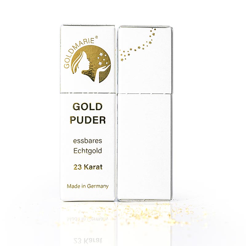 Emas - penyebar serpihan daun emas Goldmarie, 23 karat, kira-kira 0,5-1mm² - 0,1 gram - mengemas