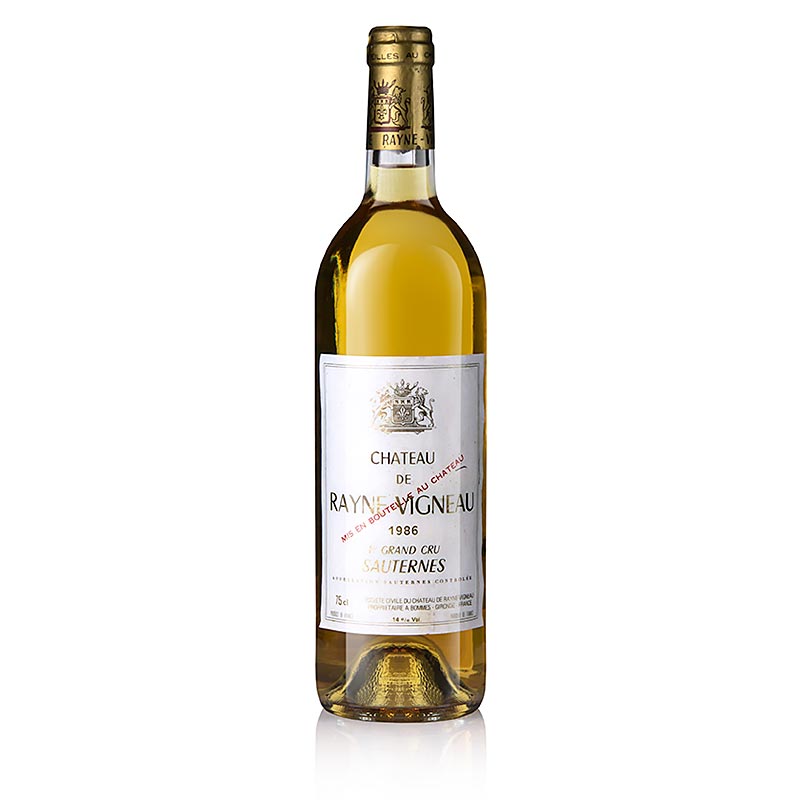 1986 Rayne Vigneau, 1.Cru Sauternes, Bordeaux, branco, doce, 91 WS - 750 ml - Garrafa