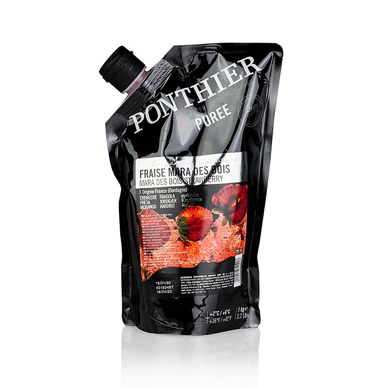 Puree strawberry Mara de Bois, dengan gula Ponthier - 1 kg - beg