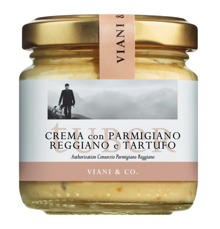 Crema con parmigiano reggiano e tartufo, ostekrem med hvit vartroeffel - 90 g - Glass