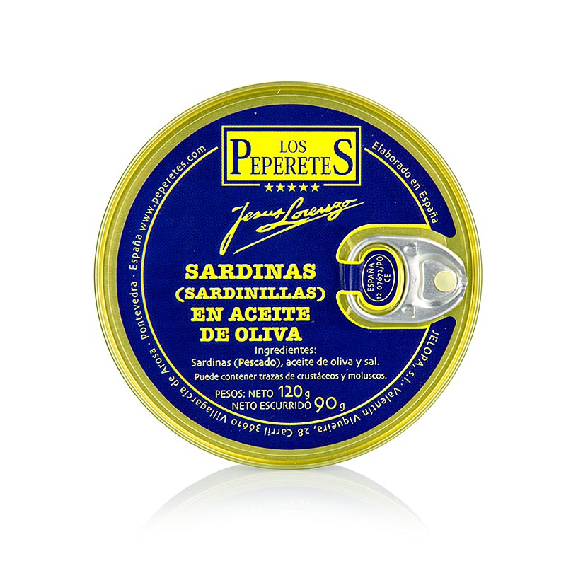 Sardinillas decapitadas en aceite de oliva, Los Peperetes, ¡no las hay mejores! - 120 gramos - poder