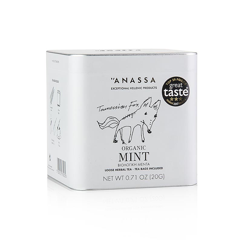 ANASSA Mint Tea (cha de menta), avulso com 20 saquinhos, organico - 20g - pacote