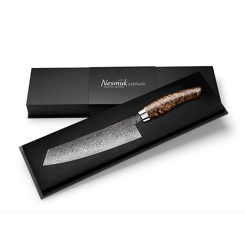 Nesmuk EXKLUSIV C90, coltello da chef damascato, 180mm, manico in betulla riccia - 1 pezzo - Scatola