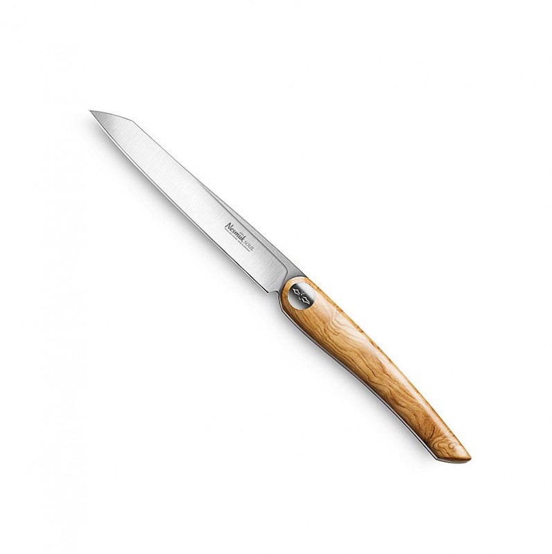 Coltello da bistecca e da tavola Nesmuk Soul, legno d`ulivo - 2 pezzi - scatola