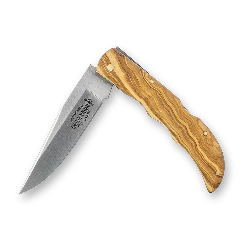 Coltello tascabile, manico in legno d`ulivo, SPESSO - 1 pezzo - pacchetto