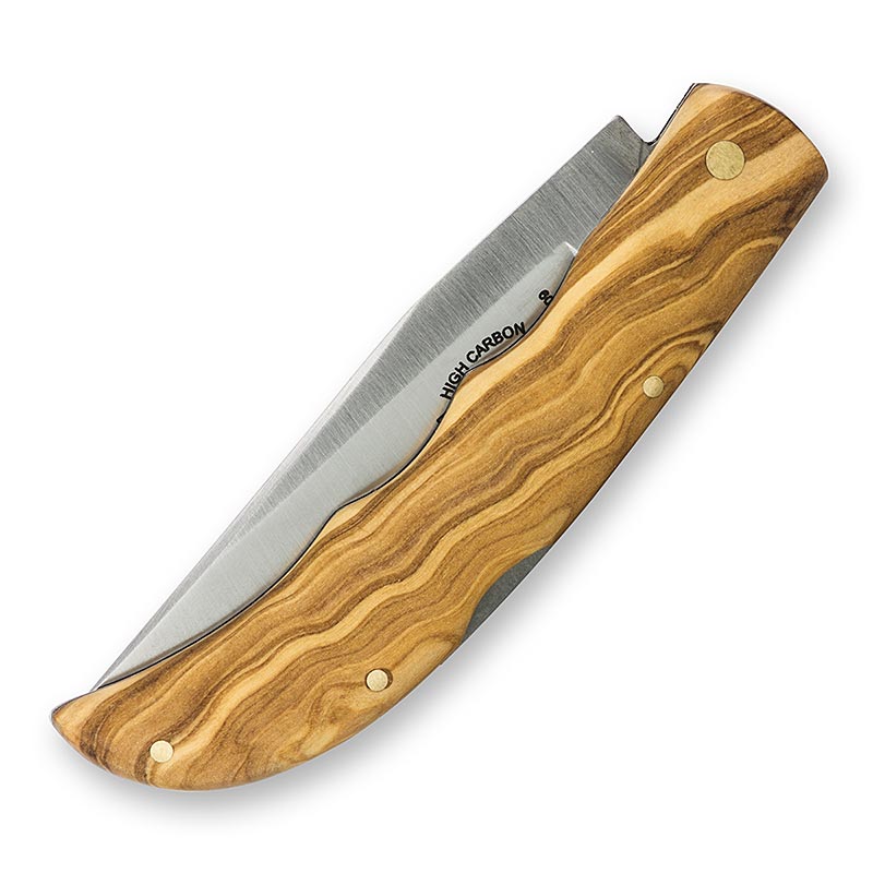 Coltello tascabile, manico in legno d`ulivo, SPESSO - 1 pezzo - pacchetto