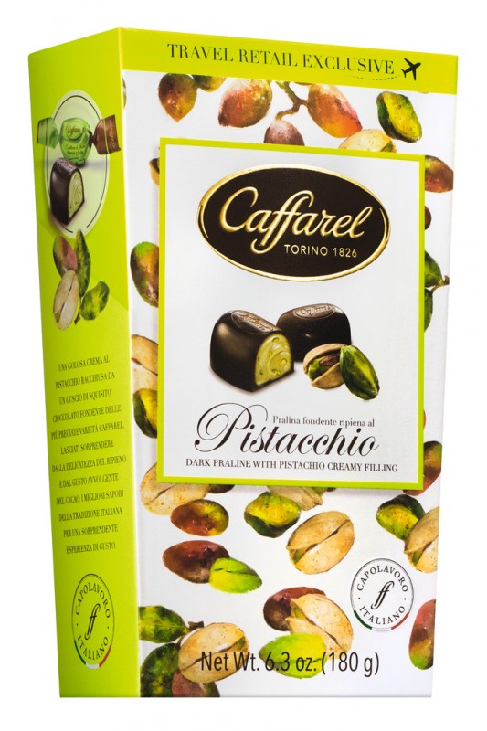 Pistachio Cornet Ballotin, praline dengan pistachio, bungkus, Caffarel - 180 gram - mengemas